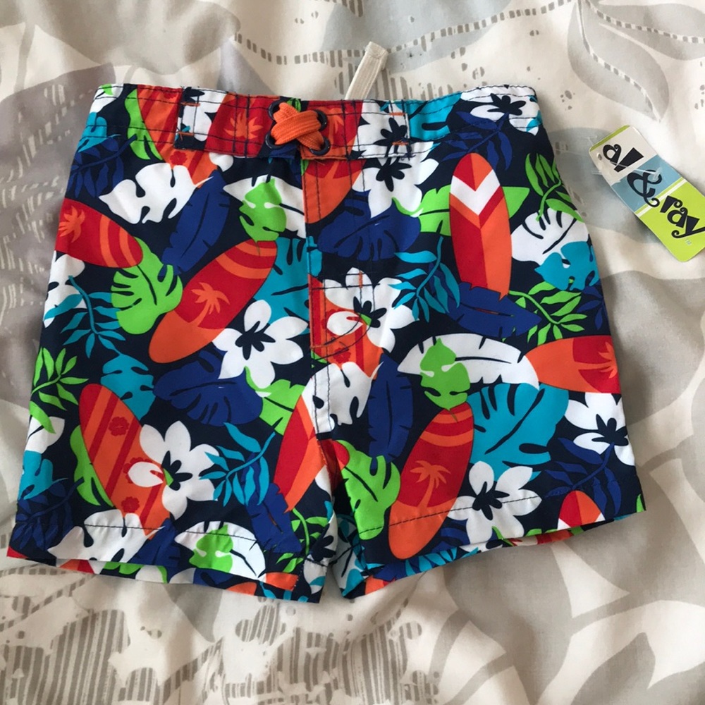 Al & Ray cute baby boy swim trunks NWT